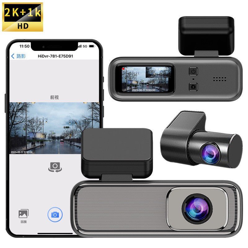 Enregistreur HD 2K 1K sans fil Wi-Fi double caméra, connexion smartphone avec GPS - IVOIRART.COM