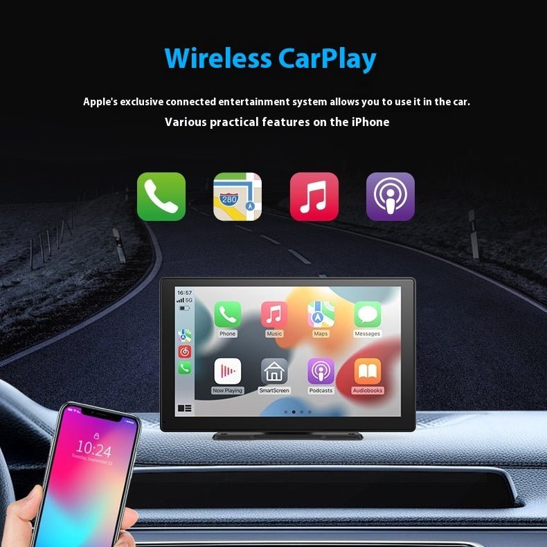Enregistreur voiture 9 pouces CarPlay PND écran 4K tactile USB-C noir ABS caméra - IVOIRART.COM