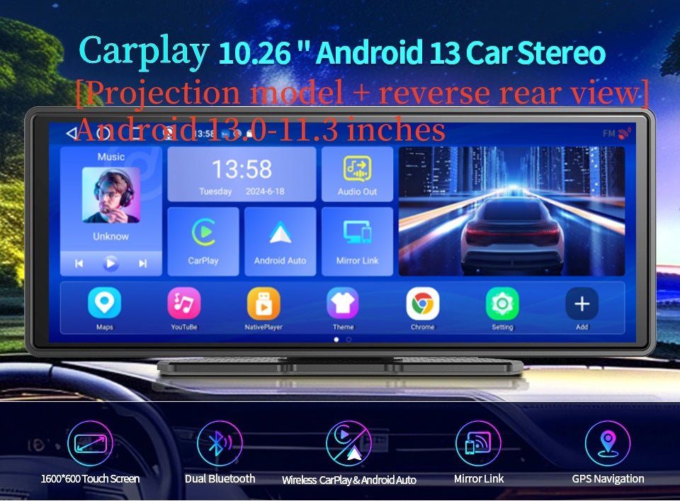 Enregistreur voiture rétroviseur inversé Navigation AUX écran 12'' Android 13Pro - IVOIRART.COM
