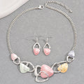 Ensemble bijoux femme Boucles émail rondes et collier clavicule irrégulier chic! - IVOIRART.COM