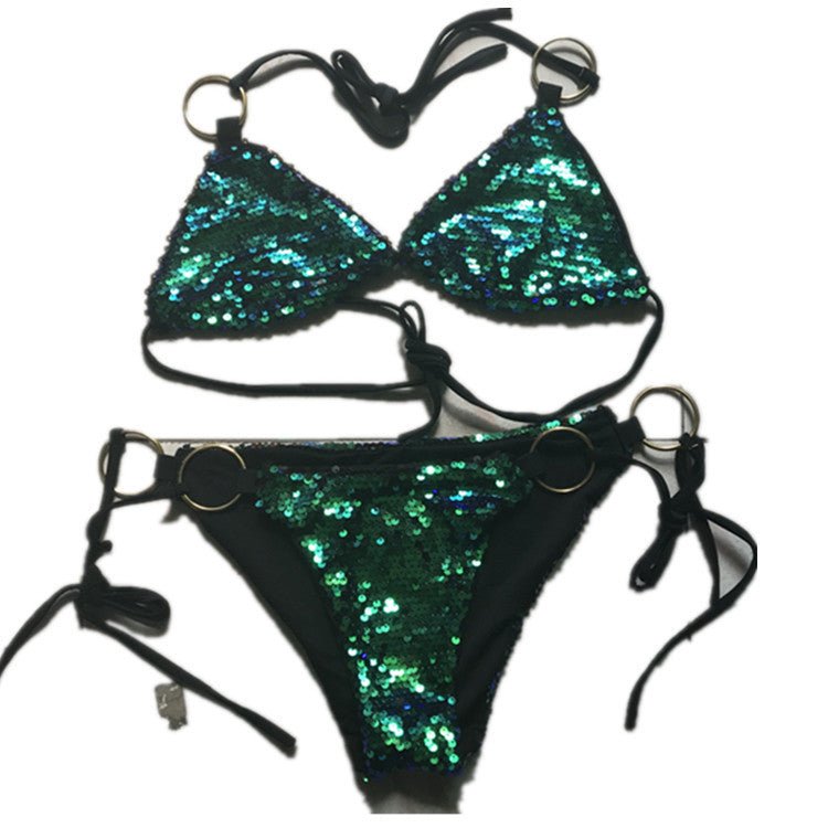 Ensemble Bikini Femme Mode avec Sequins Sexy pour Plage et Vacances - IVOIRART.COM