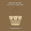 Ensemble chapeau paille et sac grand volume femme multicolore - été bohème rayés - IVOIRART.COM