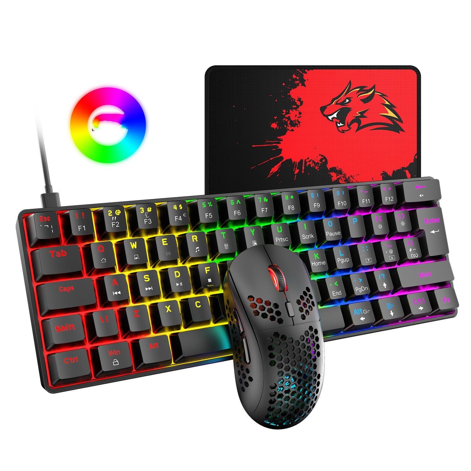 Ensemble clavier et souris de jeu RGB rétroéclairé pour tablette avec connexion filaire USB - IVOIRART.COM