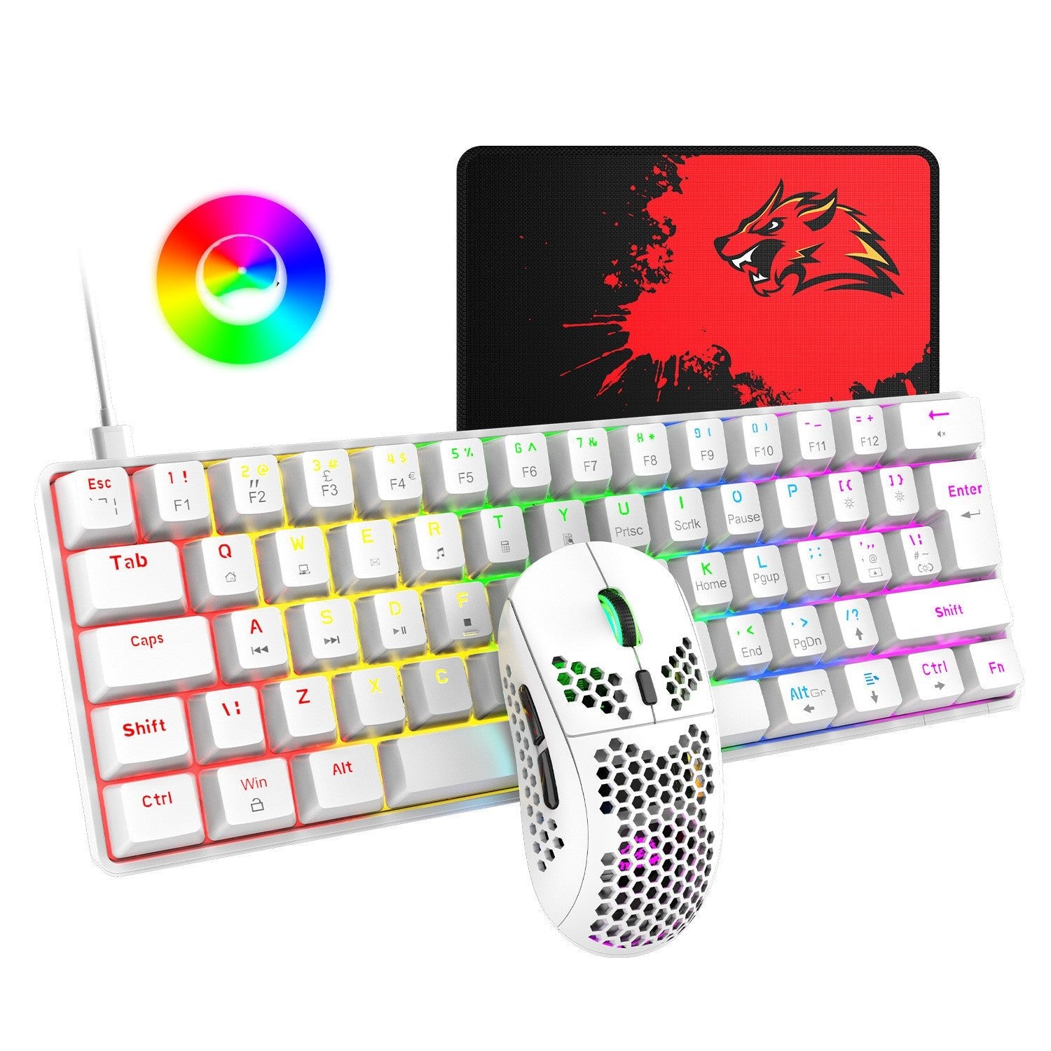 Ensemble clavier et souris de jeu RGB rétroéclairé pour tablette avec connexion filaire USB - IVOIRART.COM