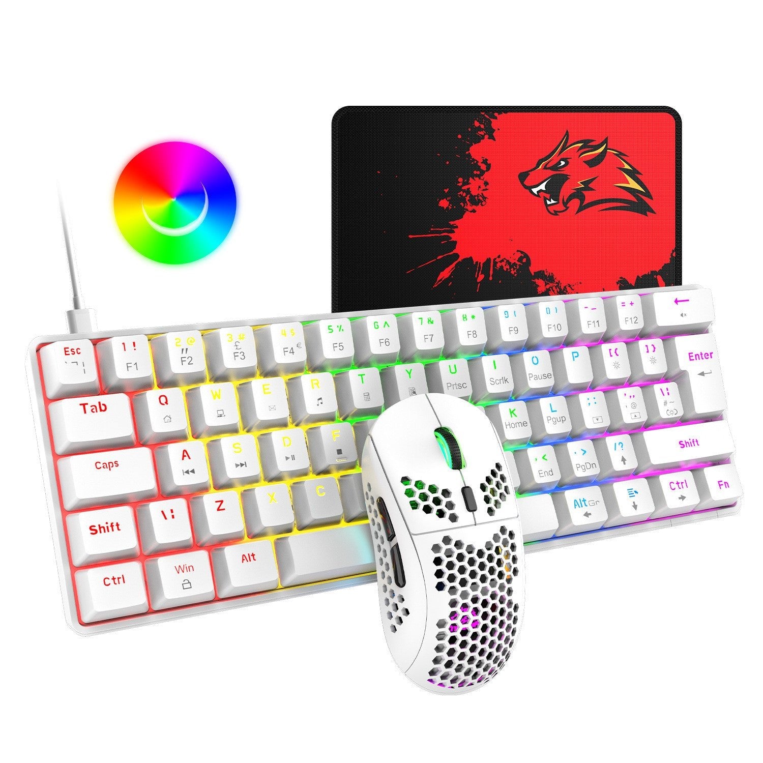 Ensemble clavier et souris de jeu RGB rétroéclairé pour tablette avec connexion filaire USB - IVOIRART.COM