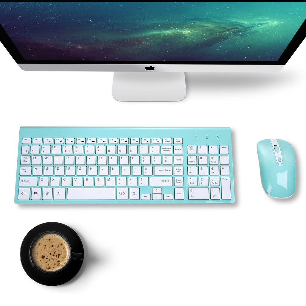 Ensemble clavier souris sans fil 2,4G ultra-fin accessoires bureau portable - IVOIRART.COM