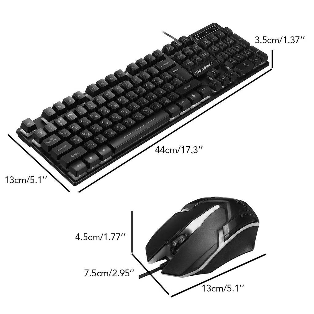 Ensemble complet clavier et souris filaires rétroéclairés USB pour usage quotidien - IVOIRART.COM