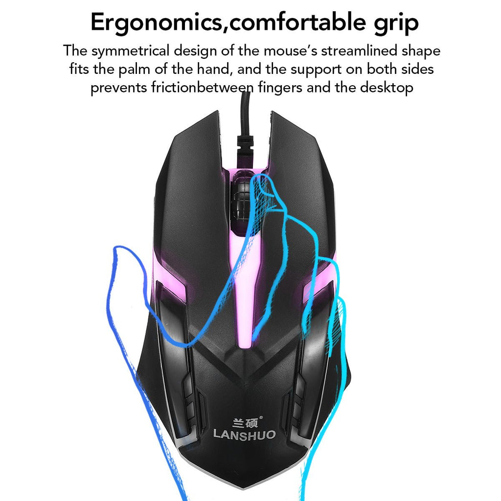Ensemble complet clavier et souris filaires rétroéclairés USB pour usage quotidien - IVOIRART.COM