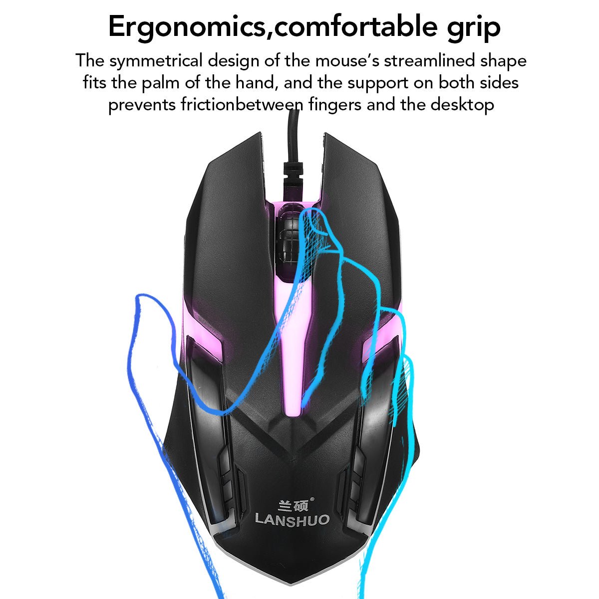 Ensemble complet clavier et souris filaires rétroéclairés USB pour usage quotidien - IVOIRART.COM