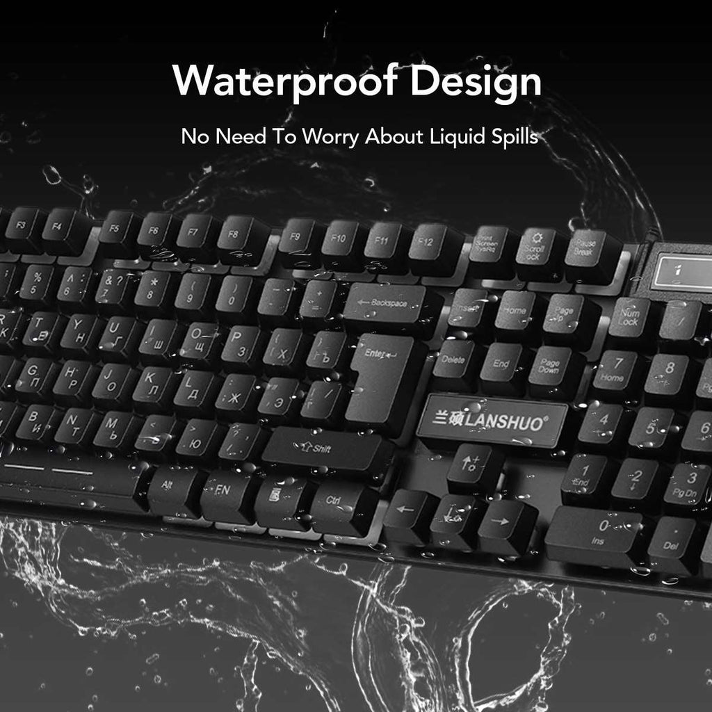 Ensemble complet clavier et souris filaires rétroéclairés USB pour usage quotidien - IVOIRART.COM
