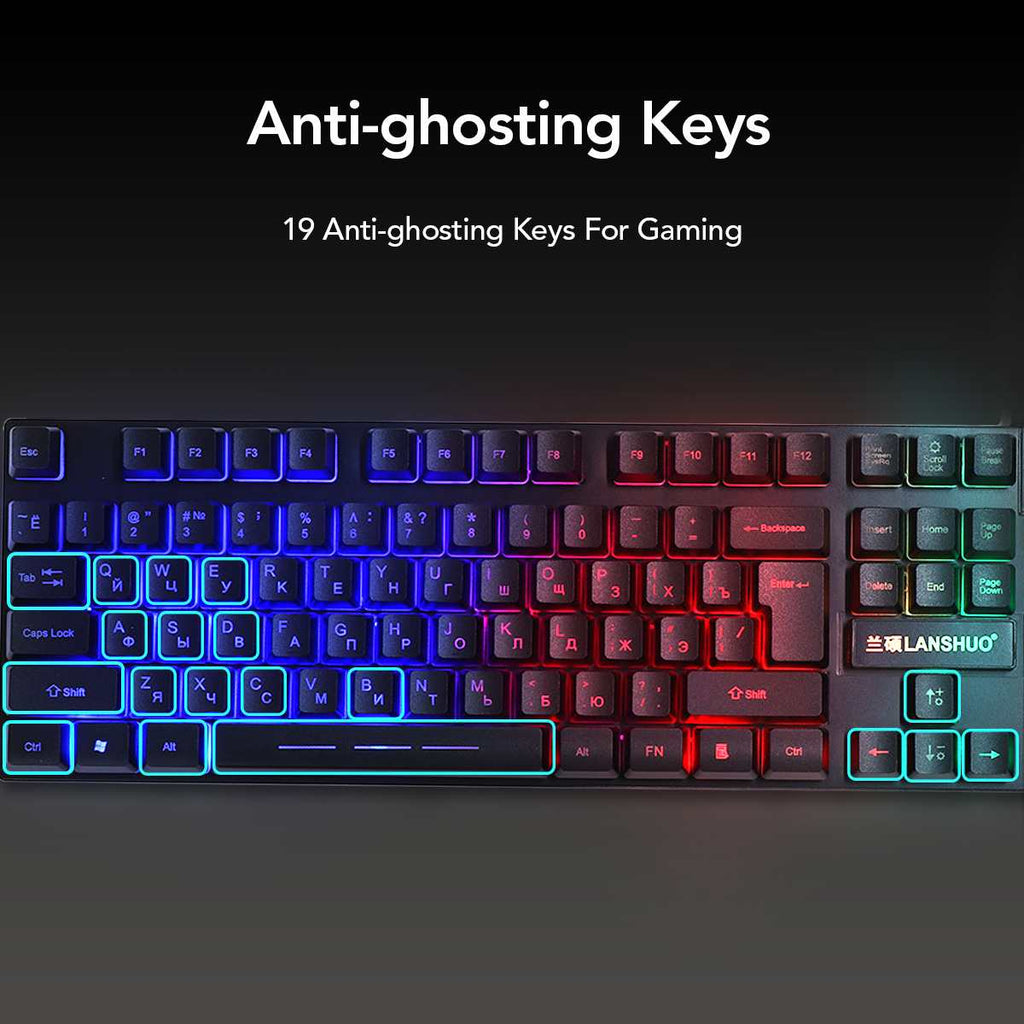 Ensemble complet clavier et souris filaires rétroéclairés USB pour usage quotidien - IVOIRART.COM