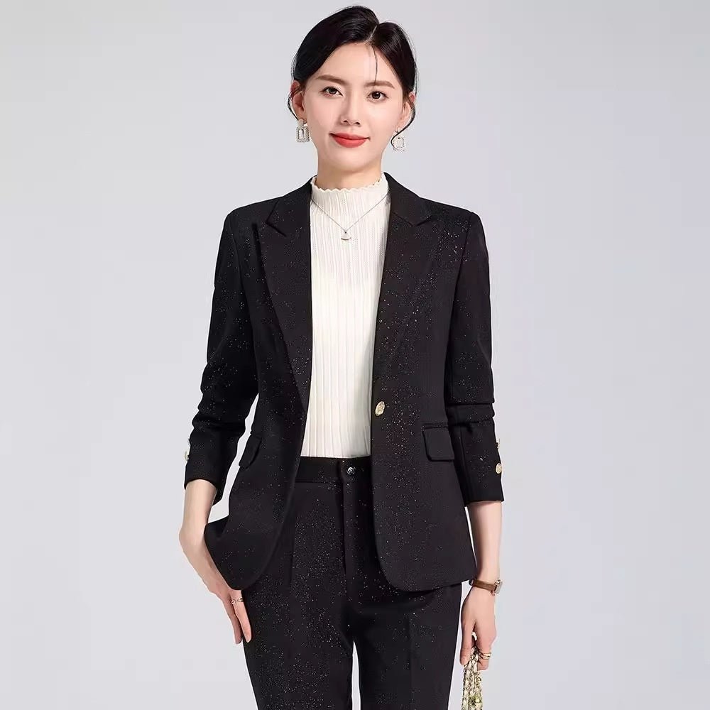 Ensemble Costume en Laine Couleur Café pour Femme Automne-Hiver Neuf Élégant - IVOIRART.COM