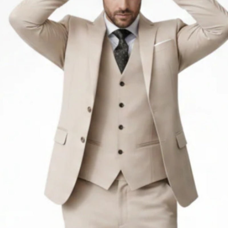 Ensemble Costume Homme Trois Pièces Col à Bec Costume de Mariage Velours - IVOIRART.COM