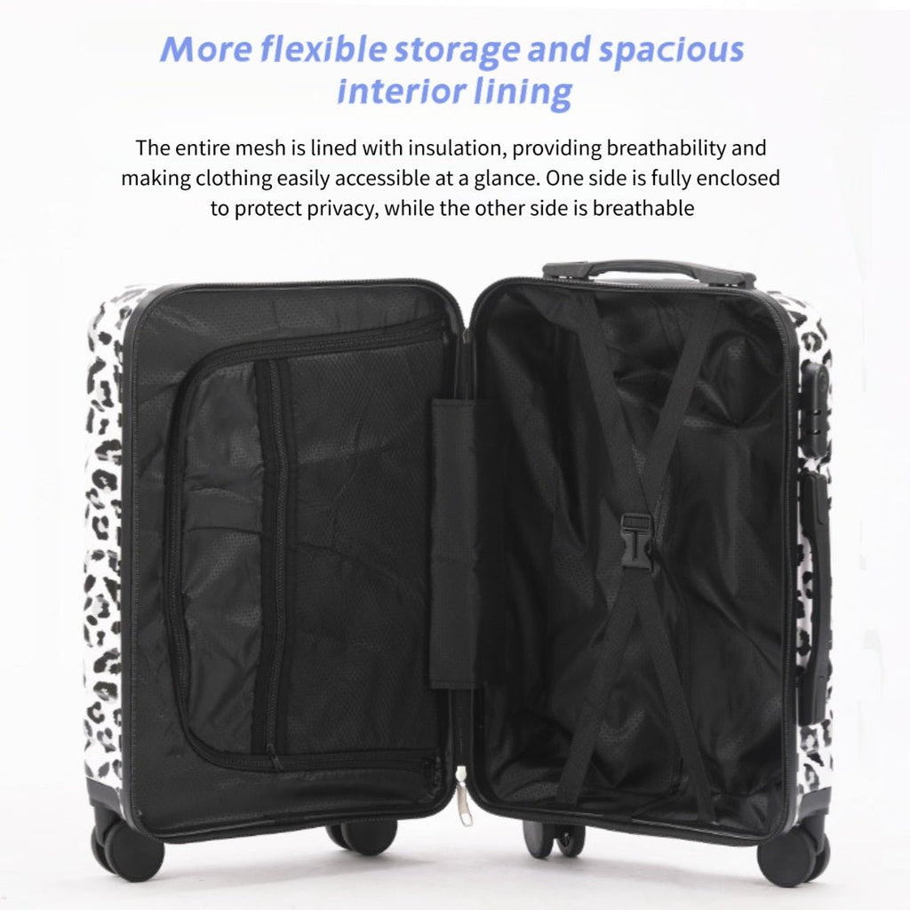 Ensemble de bagages 2 pièces 20 pouces avec trousse de maquillage, coque rigide extensible, roues pivotantes à 360°, grande capacité, léger, crochet latéral, serrure indépendante - IVOIRART.COM
