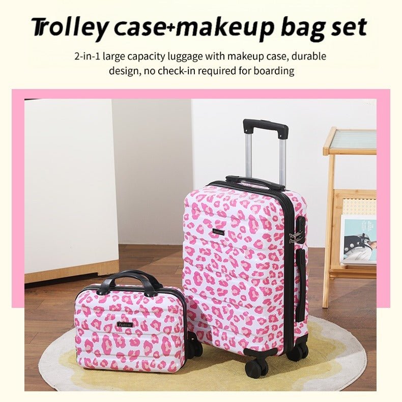 Ensemble de bagages 2 pièces 20 pouces avec trousse de maquillage, coque rigide extensible, roues pivotantes à 360°, grande capacité, léger, crochet latéral, serrure indépendante - IVOIRART.COM