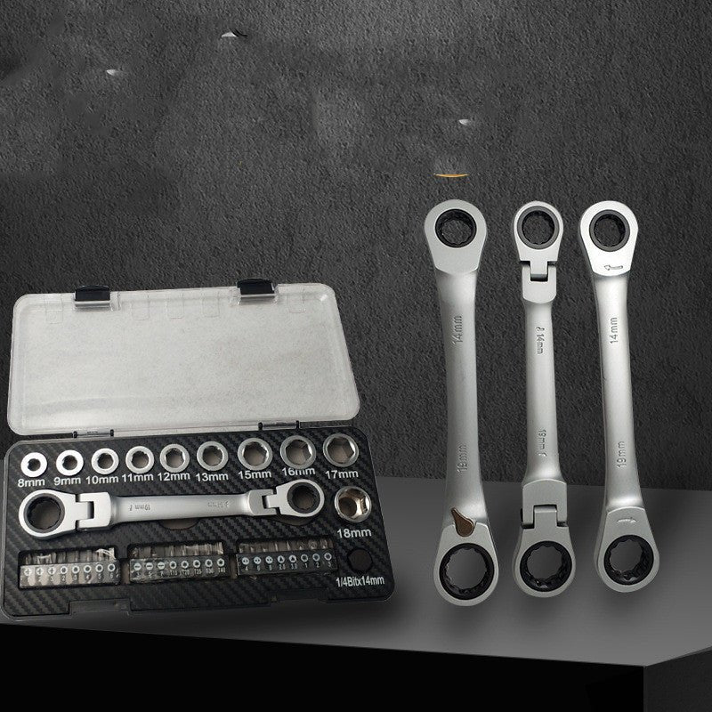 Ensemble de clés à cliquet réversible multifonctions avec douilles et tournevis - IVOIRART.COM