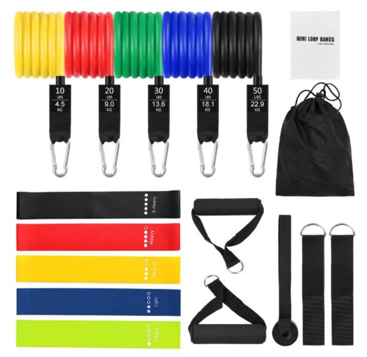 Ensemble de Corde de Résistance Rally 11 Pièces Bandes de Fitness en Latex - IVOIRART.COM
