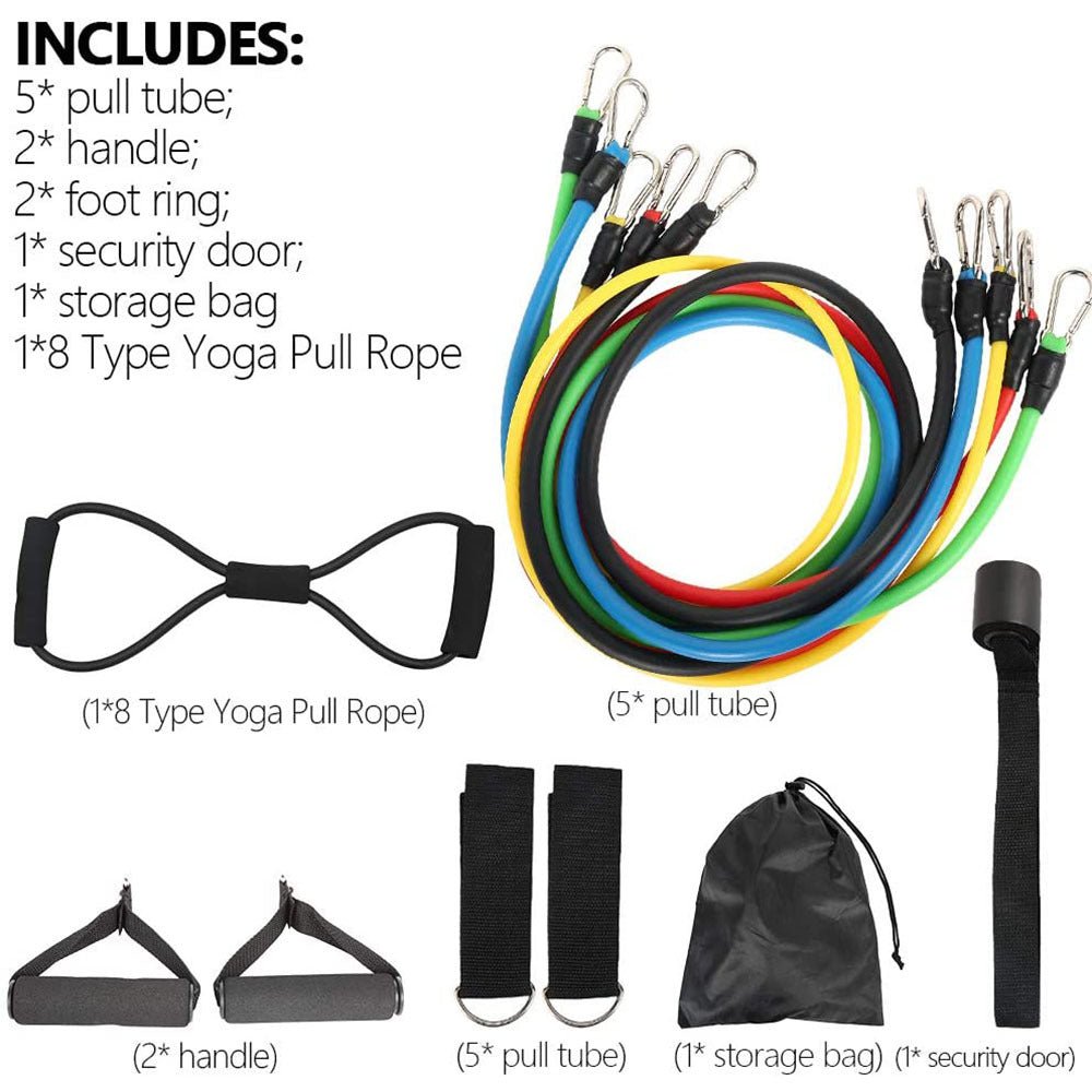 Ensemble de Corde de Résistance Rally 11 Pièces Bandes de Fitness en Latex - IVOIRART.COM