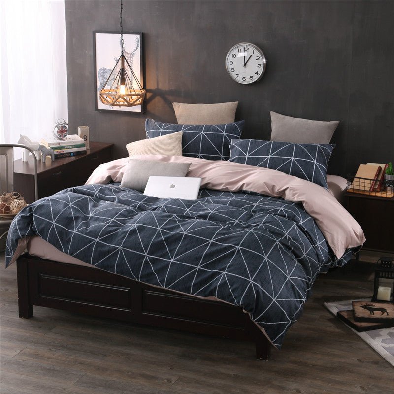 Ensemble de draps à carreaux trois pièces pour lit simple impeccable - IVOIRART.COM