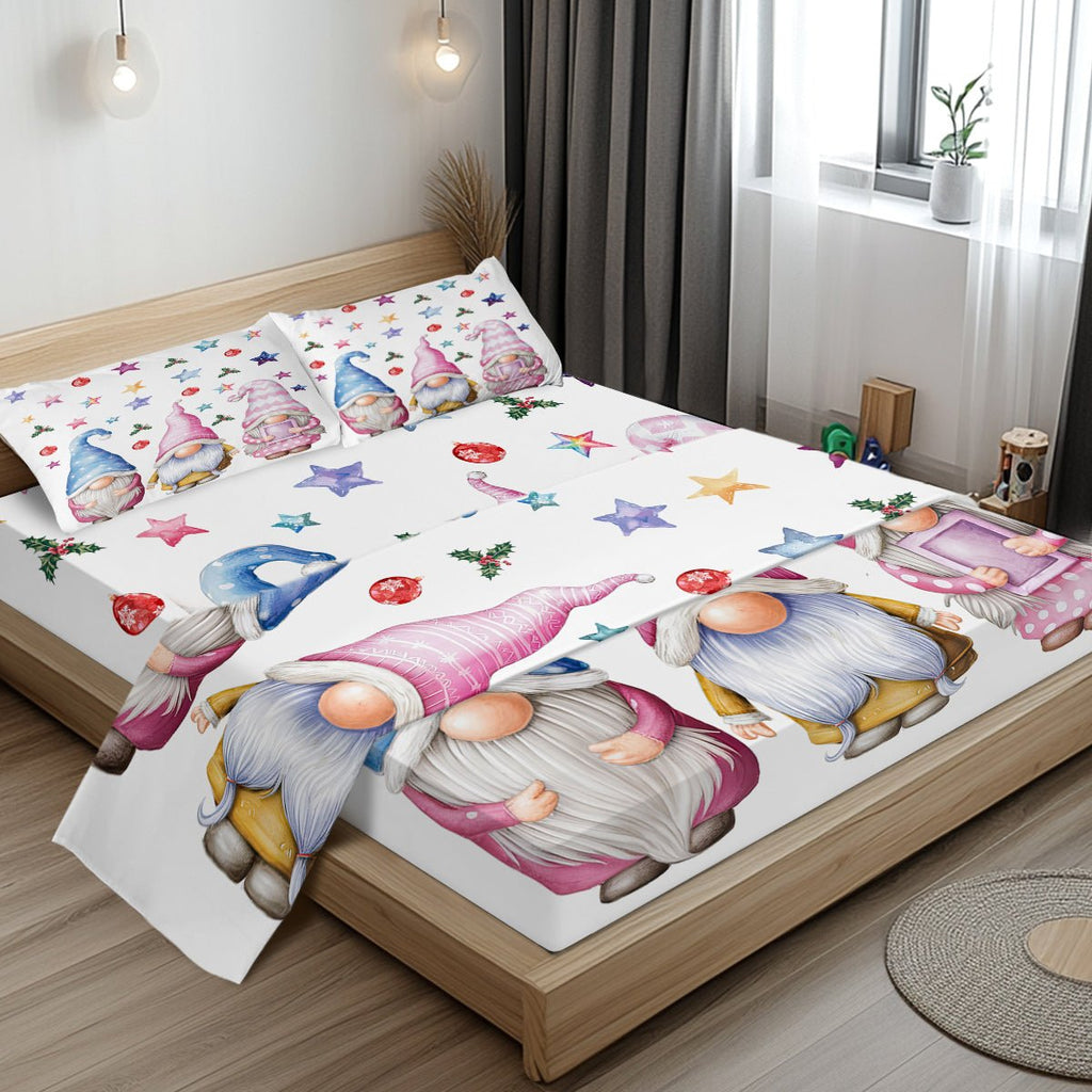 Ensemble de Draps Plat de Noël avec Bonhomme de Neige pour Enfants Filles Adolescents Hiver Flocons de Neige Décor de Noël 1 Drap Plat 1 Drap - Housse & 2 Taies d'Oreiller - IVOIRART.COM