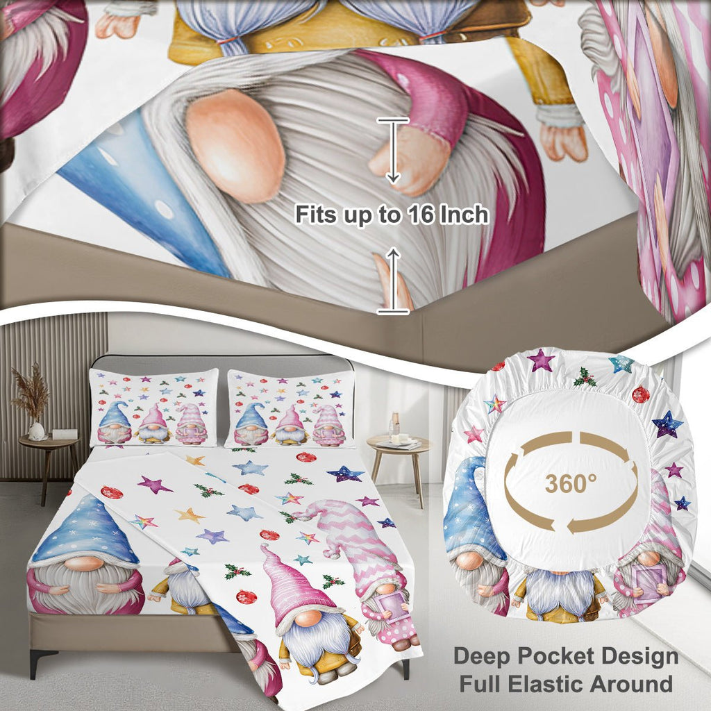 Ensemble de Draps Plat de Noël avec Bonhomme de Neige pour Enfants Filles Adolescents Hiver Flocons de Neige Décor de Noël 1 Drap Plat 1 Drap - Housse & 2 Taies d'Oreiller - IVOIRART.COM