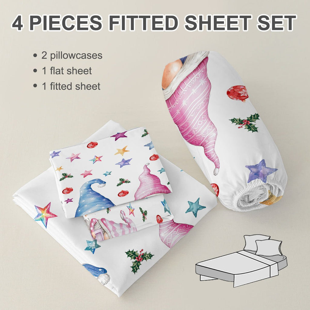 Ensemble de Draps Plat de Noël avec Bonhomme de Neige pour Enfants Filles Adolescents Hiver Flocons de Neige Décor de Noël 1 Drap Plat 1 Drap - Housse & 2 Taies d'Oreiller - IVOIRART.COM