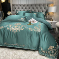 Ensemble de Linge de Lit de Luxe Européen en Satin Haut de Gamme pour Mariage 4 Pièces - IVOIRART.COM