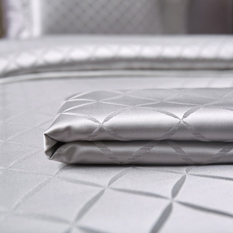 Ensemble de Literie Luxe Léger en Jacquard Coton Long Fils Haut de Gamme Quatre Pièces - IVOIRART.COM