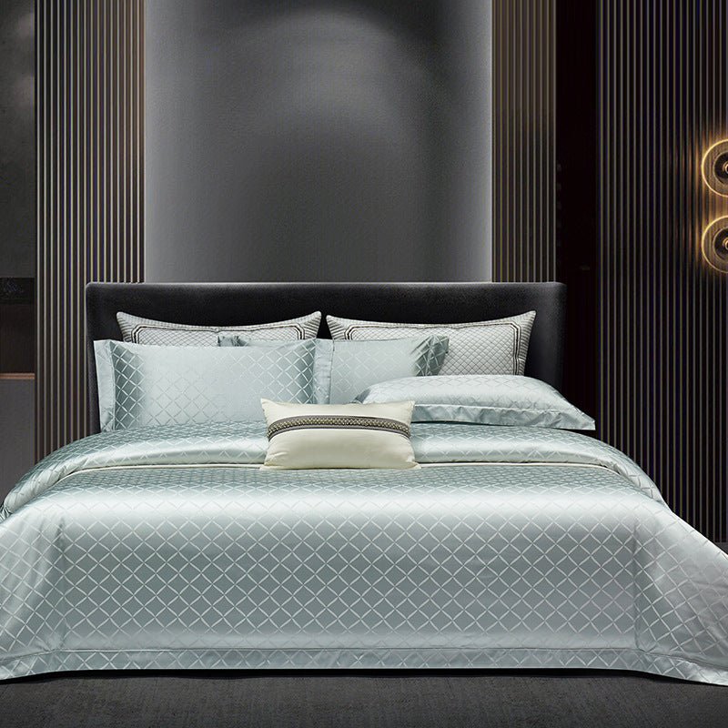 Ensemble de Literie Luxe Léger en Jacquard Coton Long Fils Haut de Gamme Quatre Pièces - IVOIRART.COM