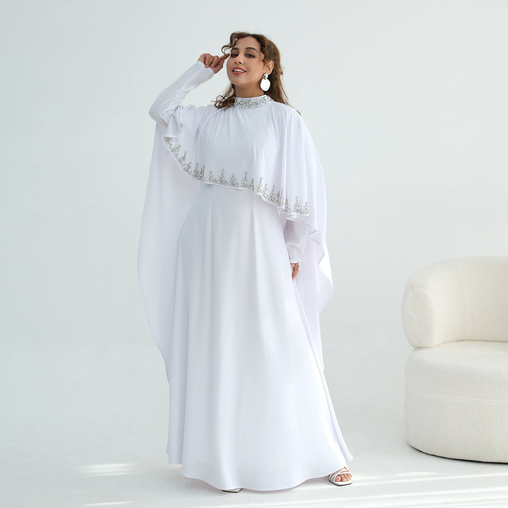 Ensemble deux pièces grande taille orné de strass, robe longue et top élégantnew - IVOIRART.COM