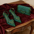 Ensemble femme chaussures et sac avec boucle en strass exquis - Chic et glamour! - IVOIRART.COM