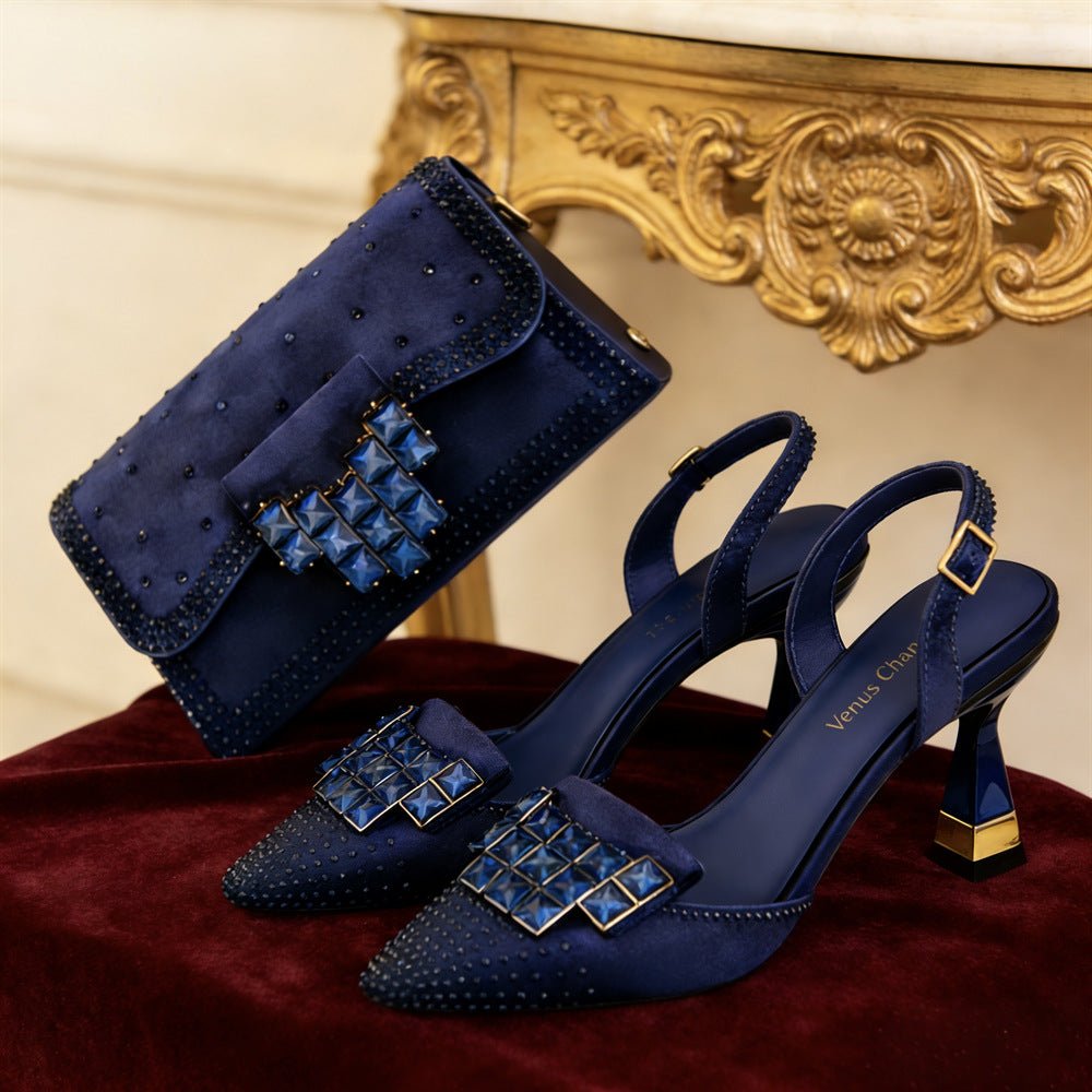 Ensemble femme chaussures et sac avec boucle en strass exquis - Chic et glamour! - IVOIRART.COM