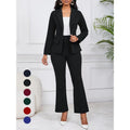 Ensemble Femme Tendance Blazer Uni et Pantalon de Costume Élégant 80 caractères - IVOIRART.COM