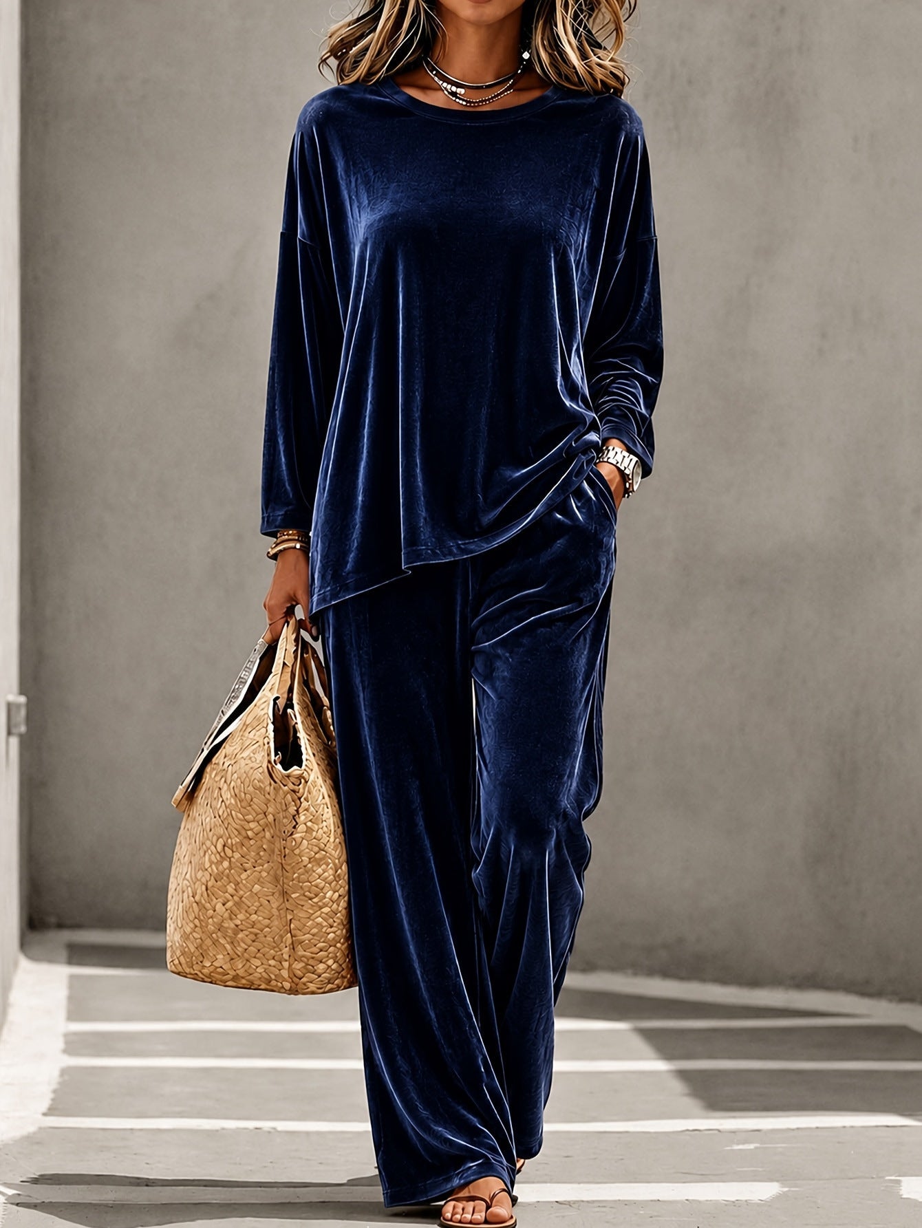 Ensemble femme velours multi-couleur élégant décontracté pour printemps automne! - IVOIRART.COM