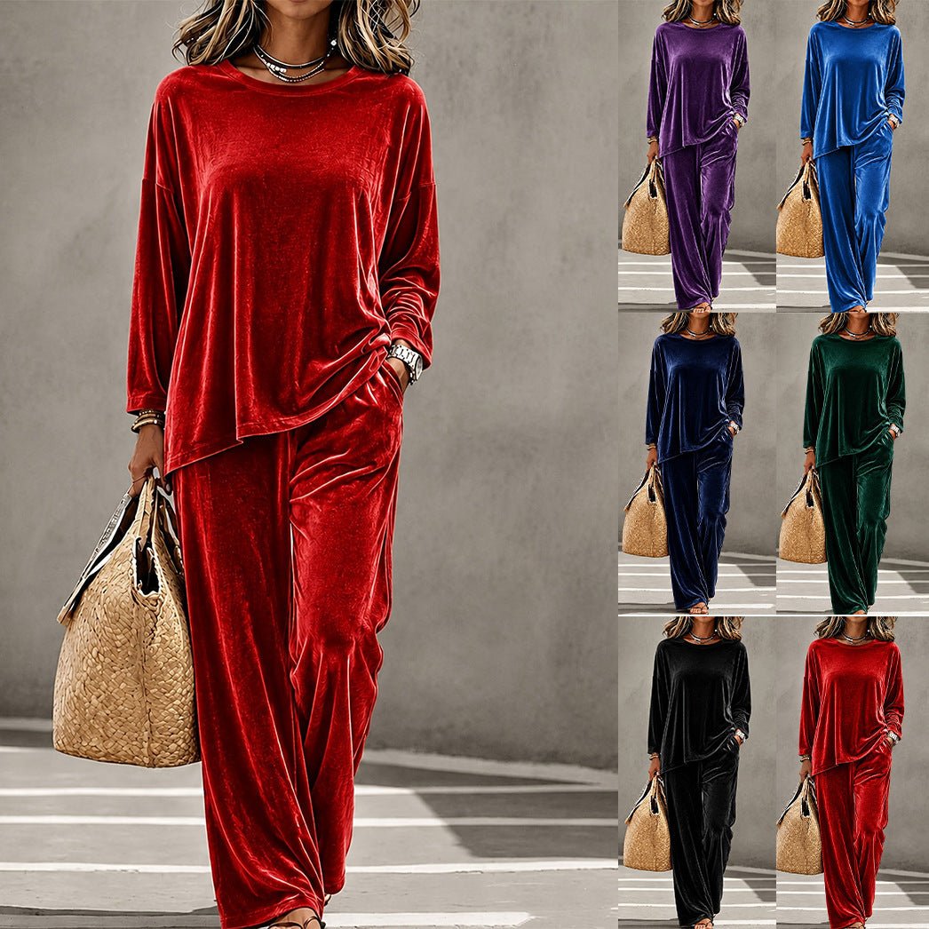 Ensemble femme velours multi-couleur élégant décontracté pour printemps automne! - IVOIRART.COM