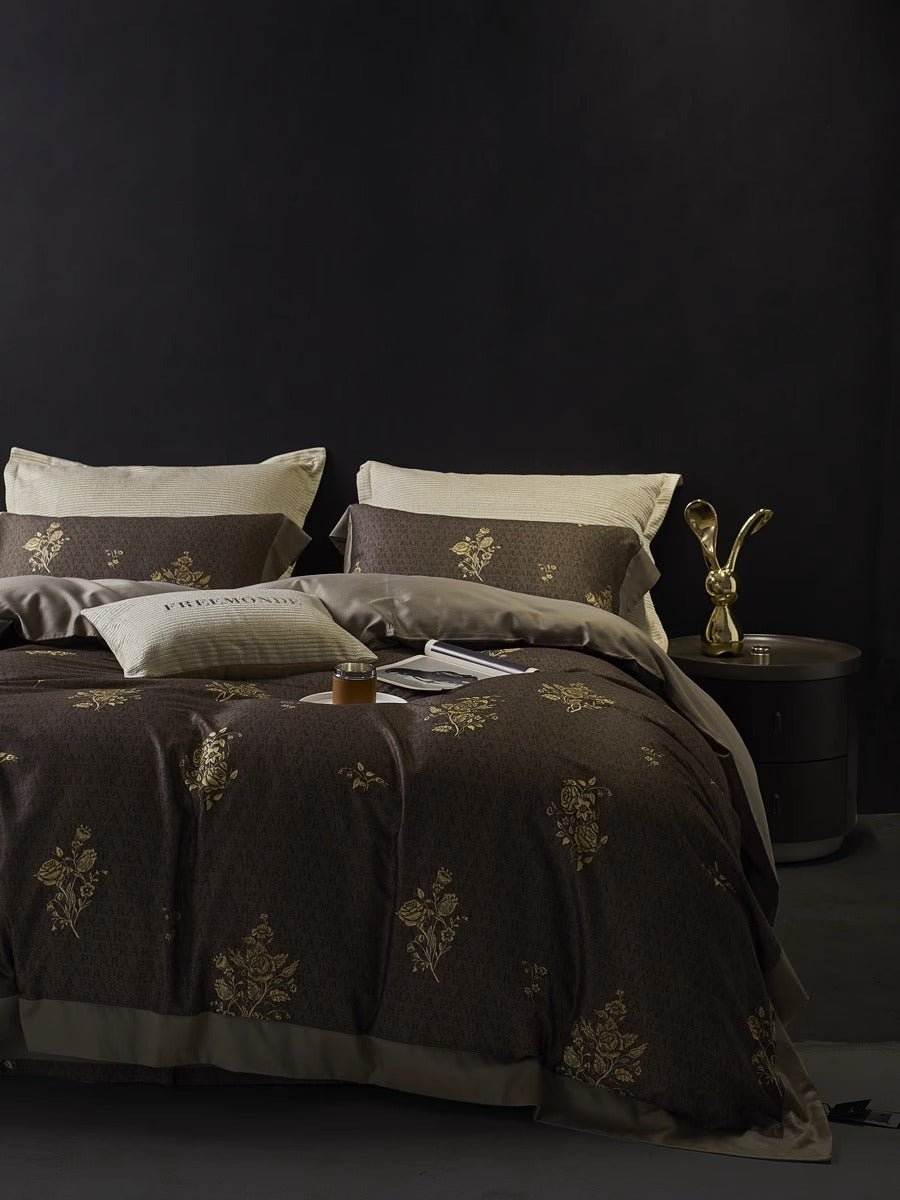 Ensemble Hivernal Américain Rétro en Coton Brossé Épais Quatre Pièces - IVOIRART.COM