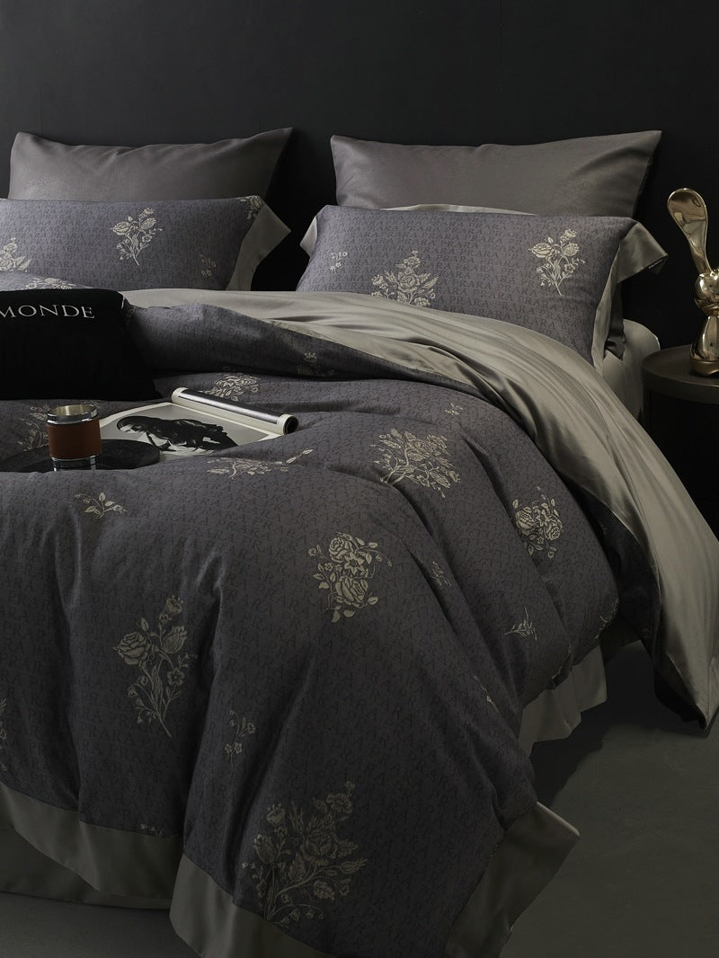 Ensemble Hivernal Américain Rétro en Coton Brossé Épais Quatre Pièces - IVOIRART.COM