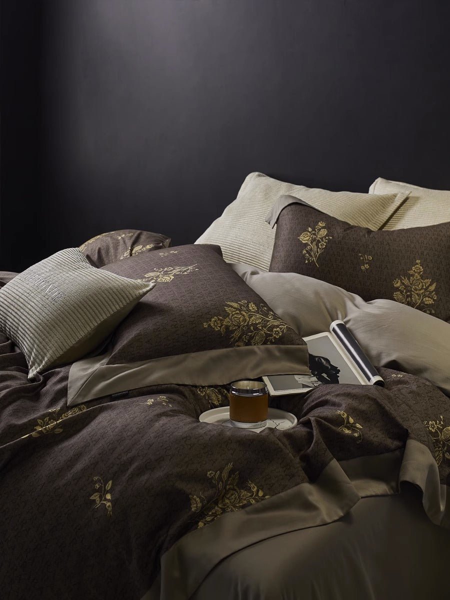Ensemble Hivernal Américain Rétro en Coton Brossé Épais Quatre Pièces - IVOIRART.COM