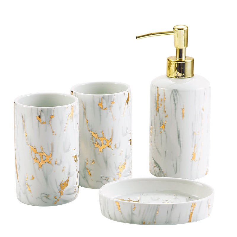 Ensemble Lavage Salle de Bain en Céramique Marbre pour Un Style Élégant - IVOIRART.COM