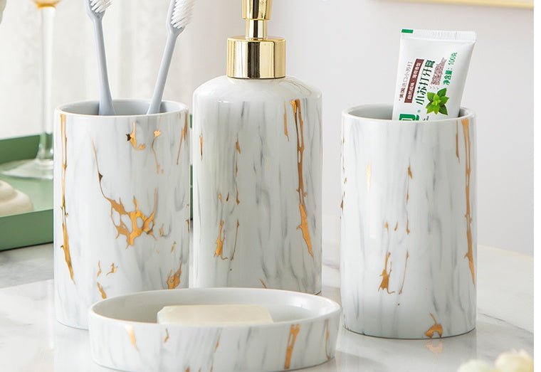 Ensemble Lavage Salle de Bain en Céramique Marbre pour Un Style Élégant - IVOIRART.COM