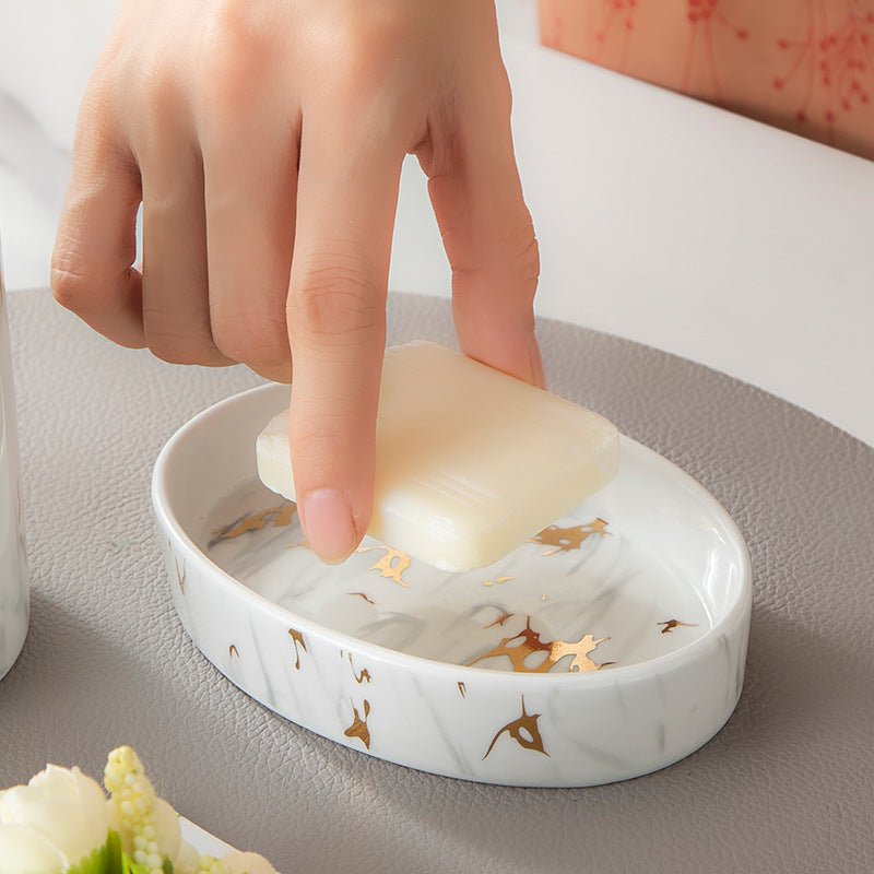 Ensemble Lavage Salle de Bain en Céramique Marbre pour Un Style Élégant - IVOIRART.COM