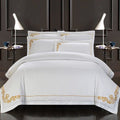 Ensemble literie coton 4 pièces, 100% coton, sergé, impression réactive première - IVOIRART.COM