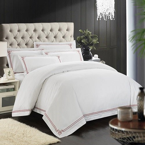 Ensemble literie coton 4 pièces, 100% coton, sergé, impression réactive première - IVOIRART.COM