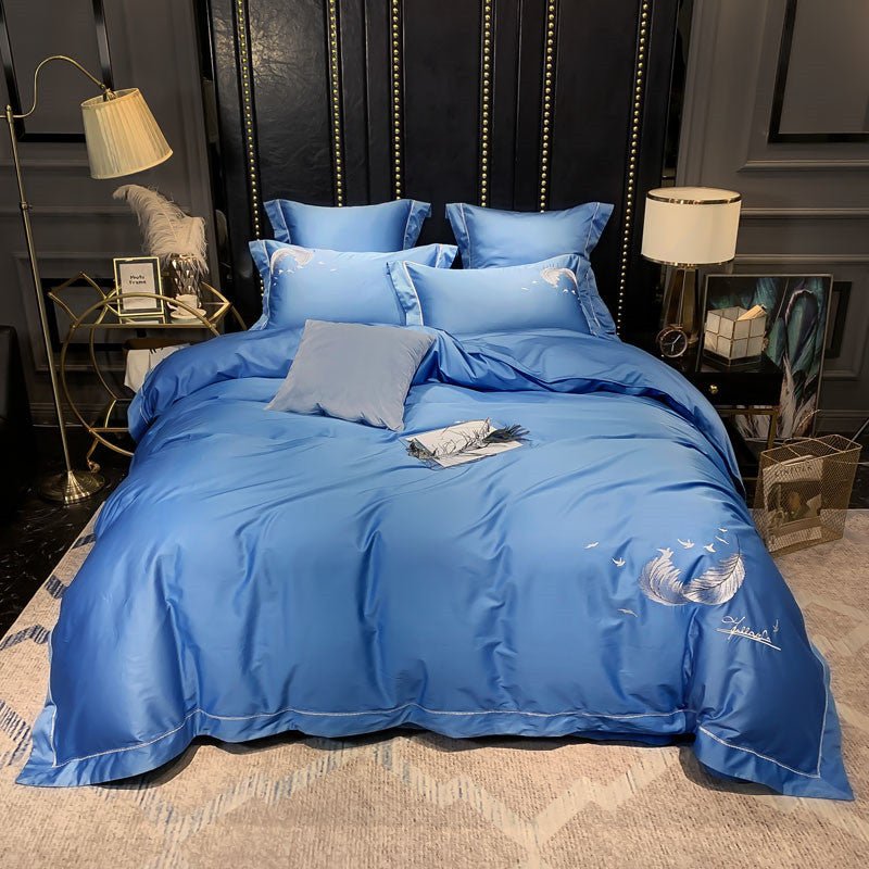 Ensemble literie coton égyptien soyeux luxe plume 1.5m - Housse de couette King - IVOIRART.COM