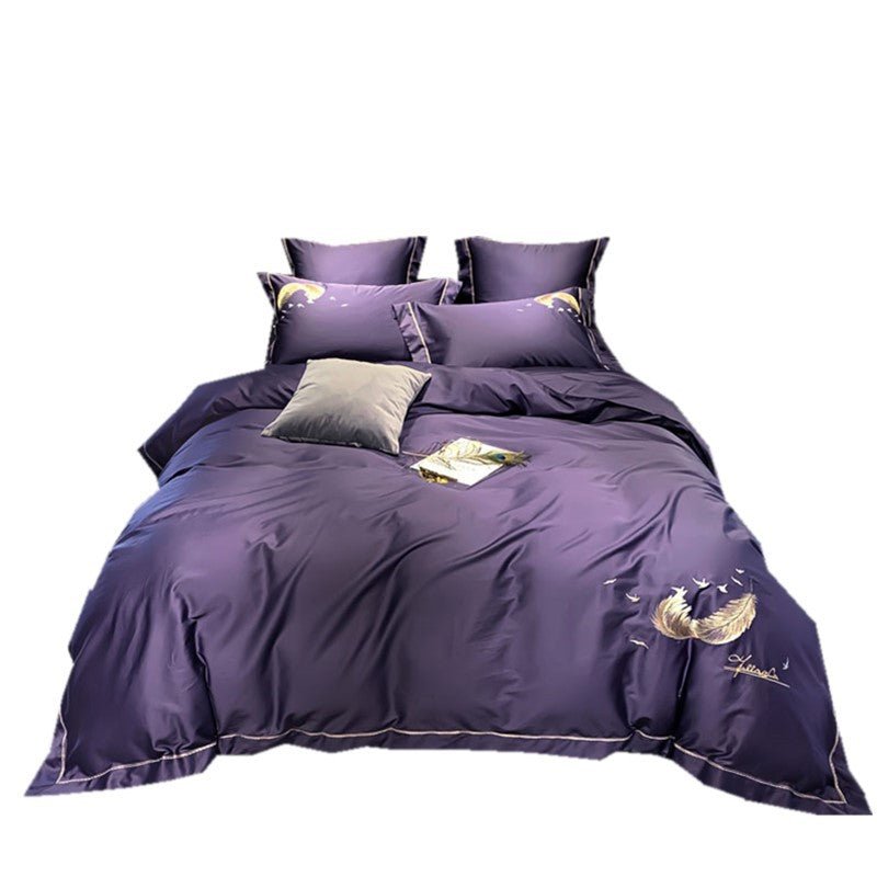 Ensemble literie coton égyptien soyeux luxe plume 1.5m - Housse de couette King - IVOIRART.COM