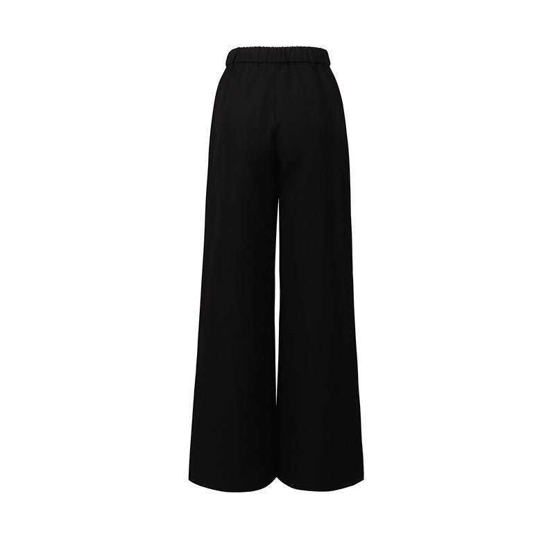 Ensemble tailleur 2 pièces gilet sans manches pantalon large broderie florale 3D - IVOIRART.COM