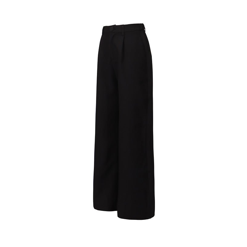Ensemble tailleur 2 pièces gilet sans manches pantalon large broderie florale 3D - IVOIRART.COM
