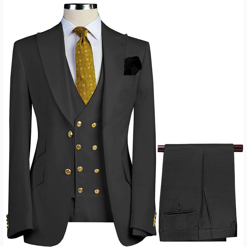 Ensemble trois pièces homme décontracté et polyvalent — veste, gilet, pantalon . - IVOIRART.COM