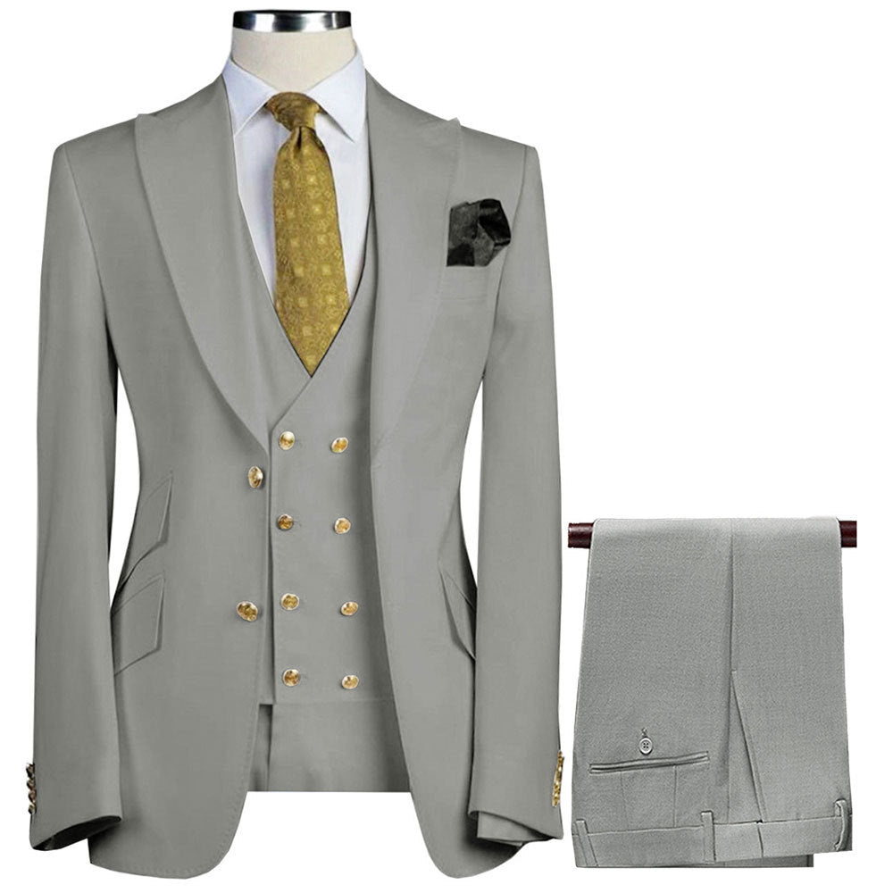 Ensemble trois pièces homme décontracté et polyvalent — veste, gilet, pantalon . - IVOIRART.COM