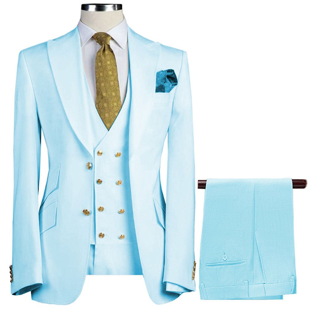 Ensemble trois pièces homme décontracté et polyvalent — veste, gilet, pantalon . - IVOIRART.COM